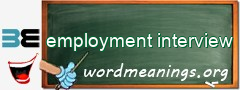 WordMeaning blackboard for employment interview